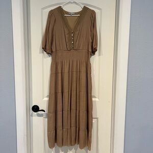 Elegant Brown Maxi Dress size medium